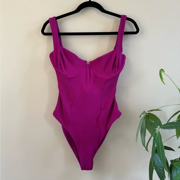 L*SPACE Ribbed Kendal One Piece in Berry